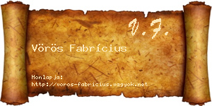 Vörös Fabrícius névjegykártya