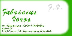 fabricius voros business card
