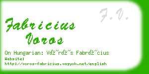 fabricius voros business card